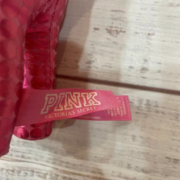 Victoria's Secret PINK Peace Metallic Shiny Pink Dot Stuffed Mini Dog - Picture 6 of 6